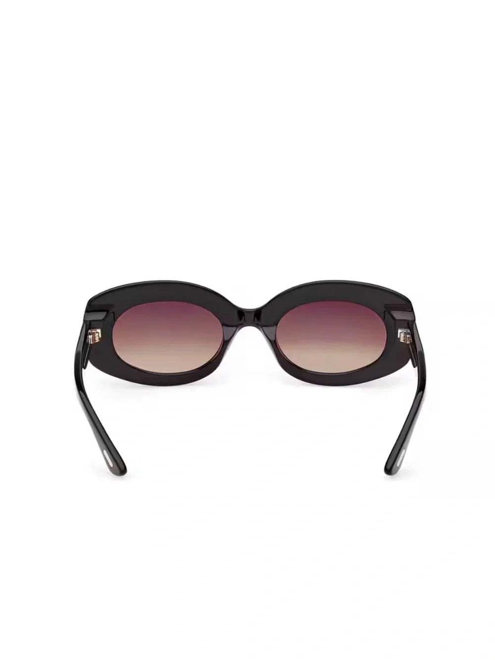 Tom Ford Black Round Sunglasses with Brown Gradient Lenses  Claudette 02. TF1346